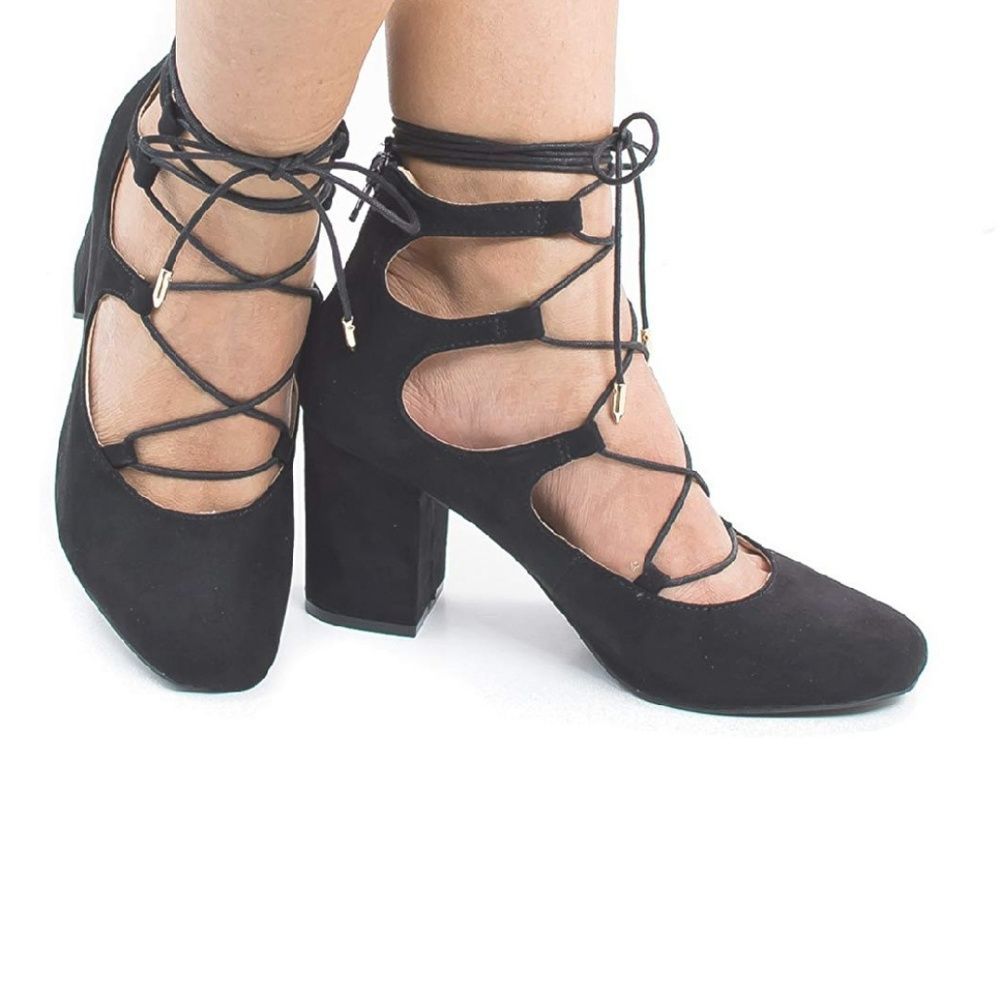 Wild Diva Lounge Chunky Heeled Open Booties, 7